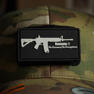 PVC patch tactical morale patch Romans:1 no excuses, no exceptions