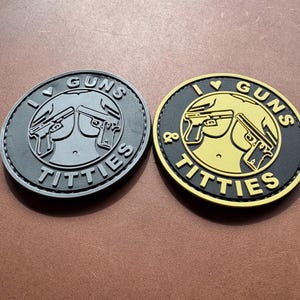 I Love Guns PVC Tactical Morale Patch – Hook Backing