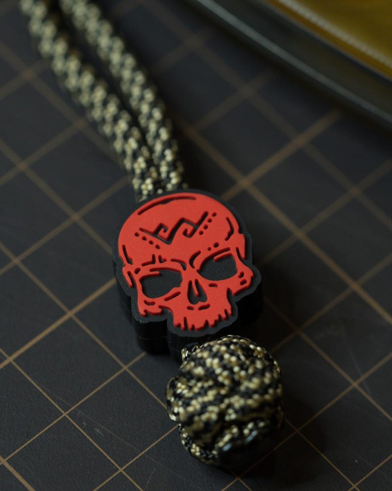 PaganEDC Cuenta de calavera, Cuenta de cordón de paracord de PVC para equipo EDC imagen 6