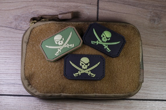 PVC Patch, Tactical Morale Patch, Small Velcro Patch, Skull 