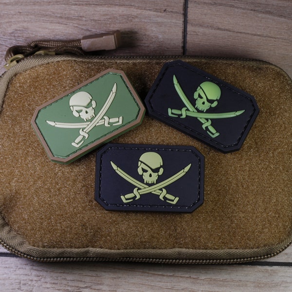 Patch PVC, patch moral tactique, petit patch velcro, tête de mort