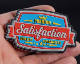 PVC Morale Patch | Satisfaction | Tactical Gear Accessory Patch | Hook Backing