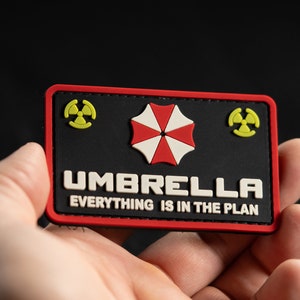PVC patch umbrella, tactical morale patch, hook and loop patch