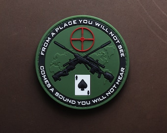 PVC Moral Aufnäher | Scharfschütze | Taktisches Zubehör Patch | Haken Rückseite