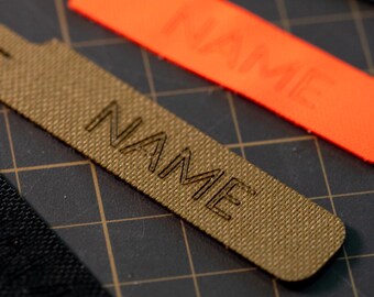 Personalisierte Reißverschluss zieht | CORDURA Laser-Cut Namensschilder (4er Set)