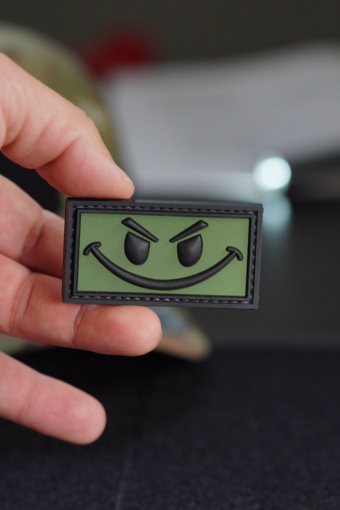 PVC Patch Tactical Morale Patch Evil Smile – Hook Backing - Etsy