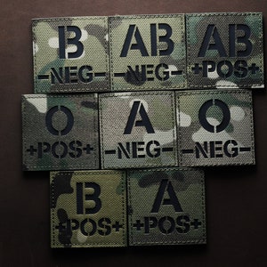 Laser cut patch, IR patch, reflective patch, tactical morale patch blood type