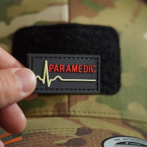 small patch PVC tactical morale patch, paramedic, hook and loop