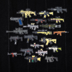 Taktisk morallapp för pistol i PVC med 3D-motiv – krokfäste