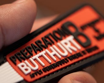 PVC Patch Butthurt | Lustiges taktisches Zubehör | Haken Rückseite