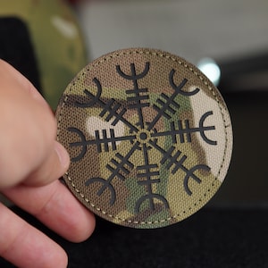 laser cut patch, IR patch,  tactical morale patch Vegvisir, viking compas, viking sign