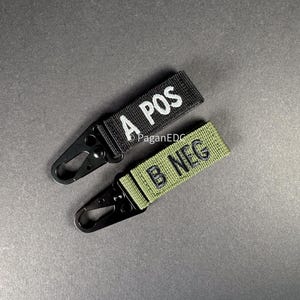 Llavero con grupo sanguíneo / Etiqueta para llavero Molle