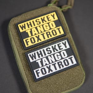 PVC Tactical Morale Patch Whiskey Tango Foxtrot – Glow in the Dark – Hook Backing