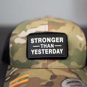 Patch tactique en PVC pour le moral plus fort qu'hier - Support à crochets