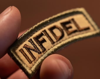 Taktisk morallapp "Infidel" | Broderad krokbaksida | Militär ryggsäcksutrustning