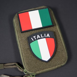 Toppa tattica in PVC con bandiera italiana - Chiusura a strappo