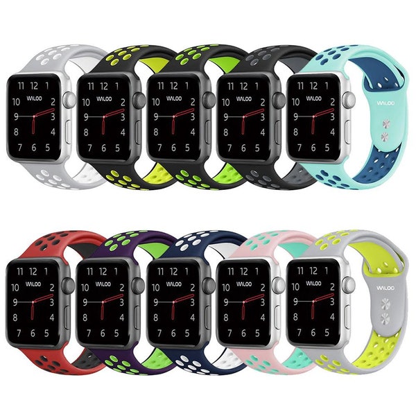 Breathable Silicone Sport Band for Apple Watch Series 1/2/3/4/5/6/SE/7