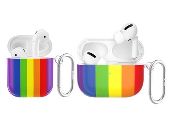 LGBT Gay Pride Rainbow Pattern Slim Form Fitted Printing Pattern Cover Case with Carabiner Compatible with Airpods 1 and AirPods 2 LGBT Gay Pride Rainbow Pattern Slim Form Fitted Printing Pattern Cover Case with Carabiner Compatible with Airpods 1 and AirPods 2