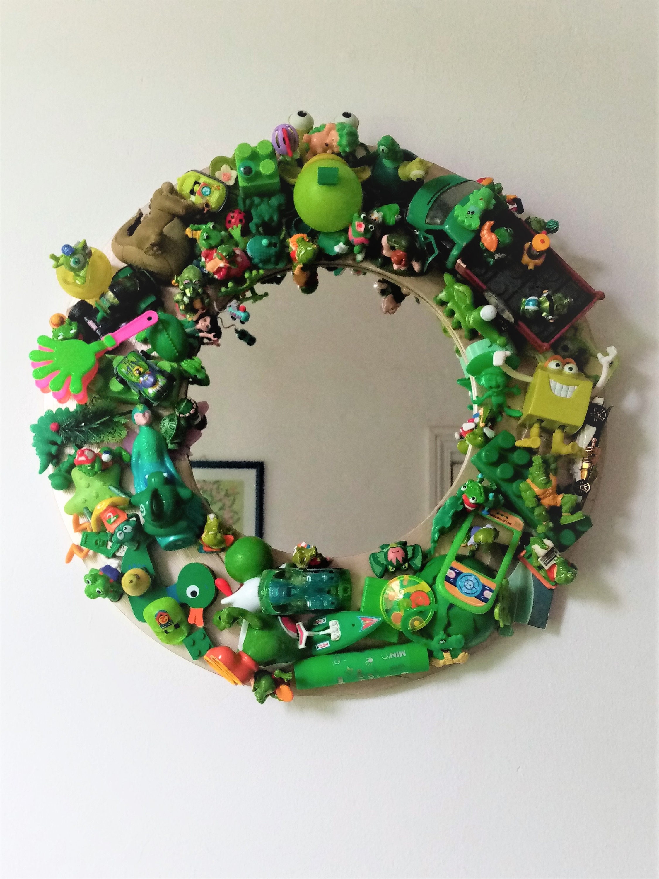 Miroir Vert Jouets Upcycling