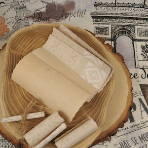 Vintage Paper Scrolls: Burnt Edge Message in a Bottle Party Favors