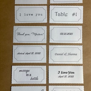 Personalized Parchment Event Cards: Message in a Bottle Wedding Favors