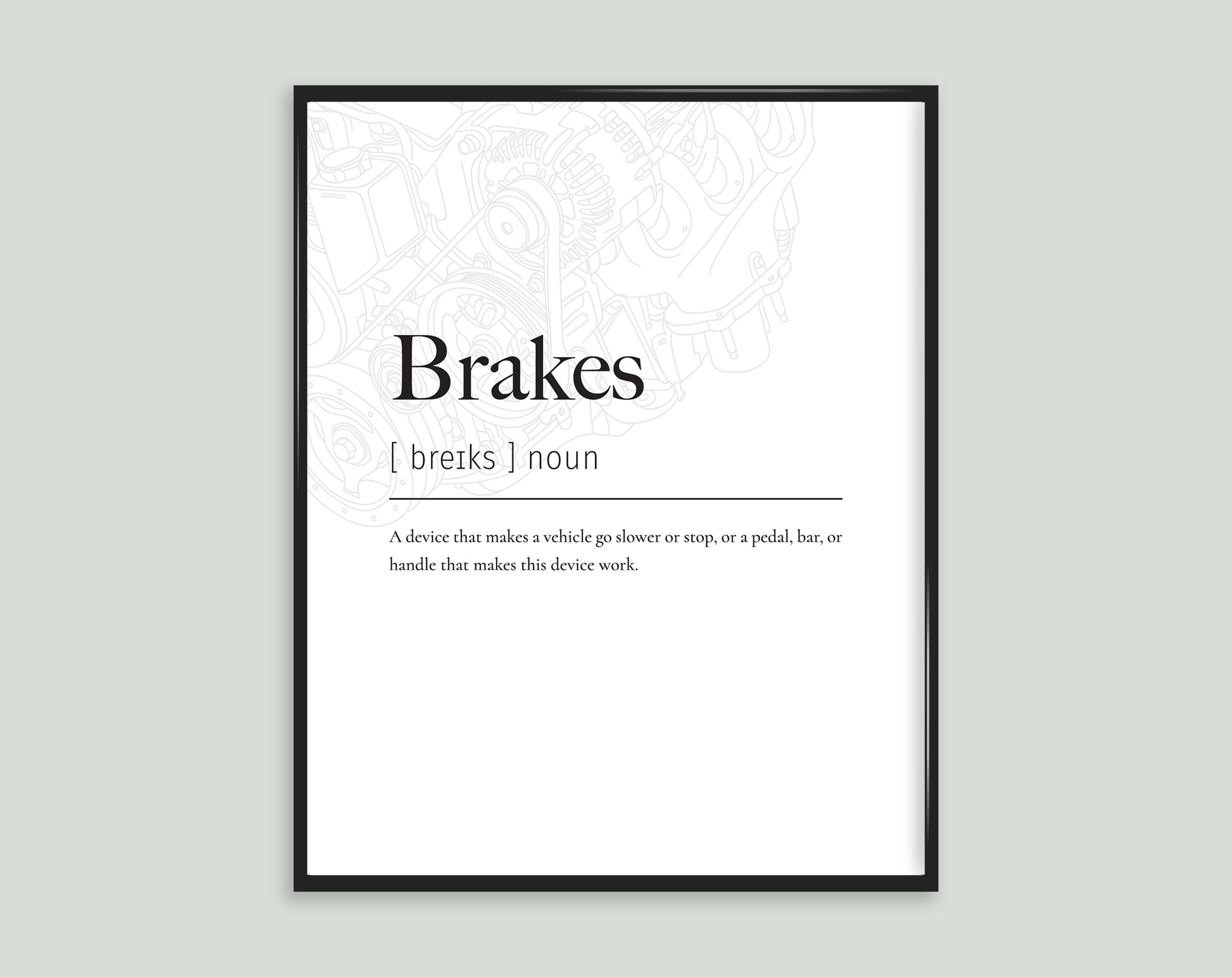 Brakes Car Automobile Definition Impression Poster
