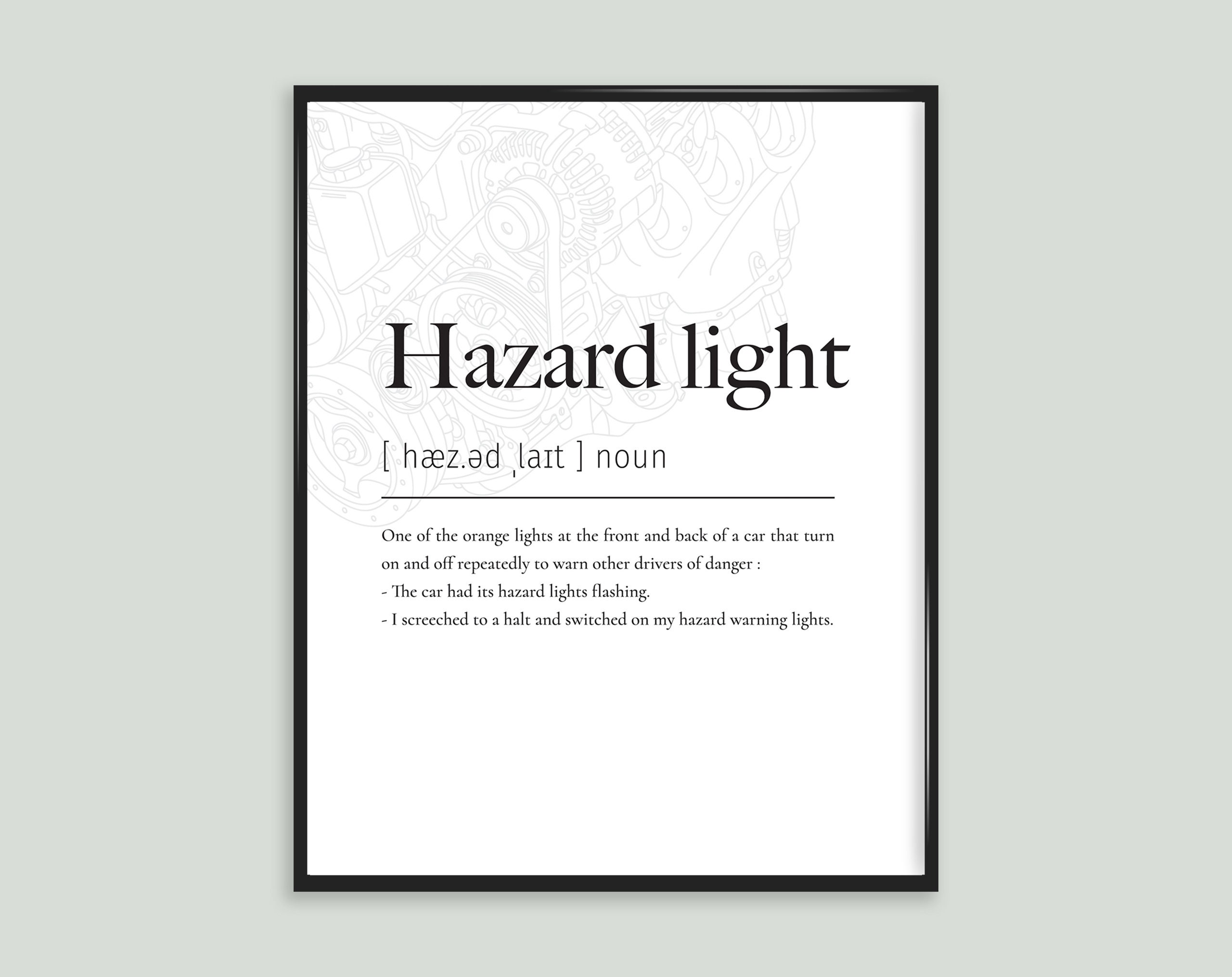 Hazard Light Car Automobile Definition Impression Poster