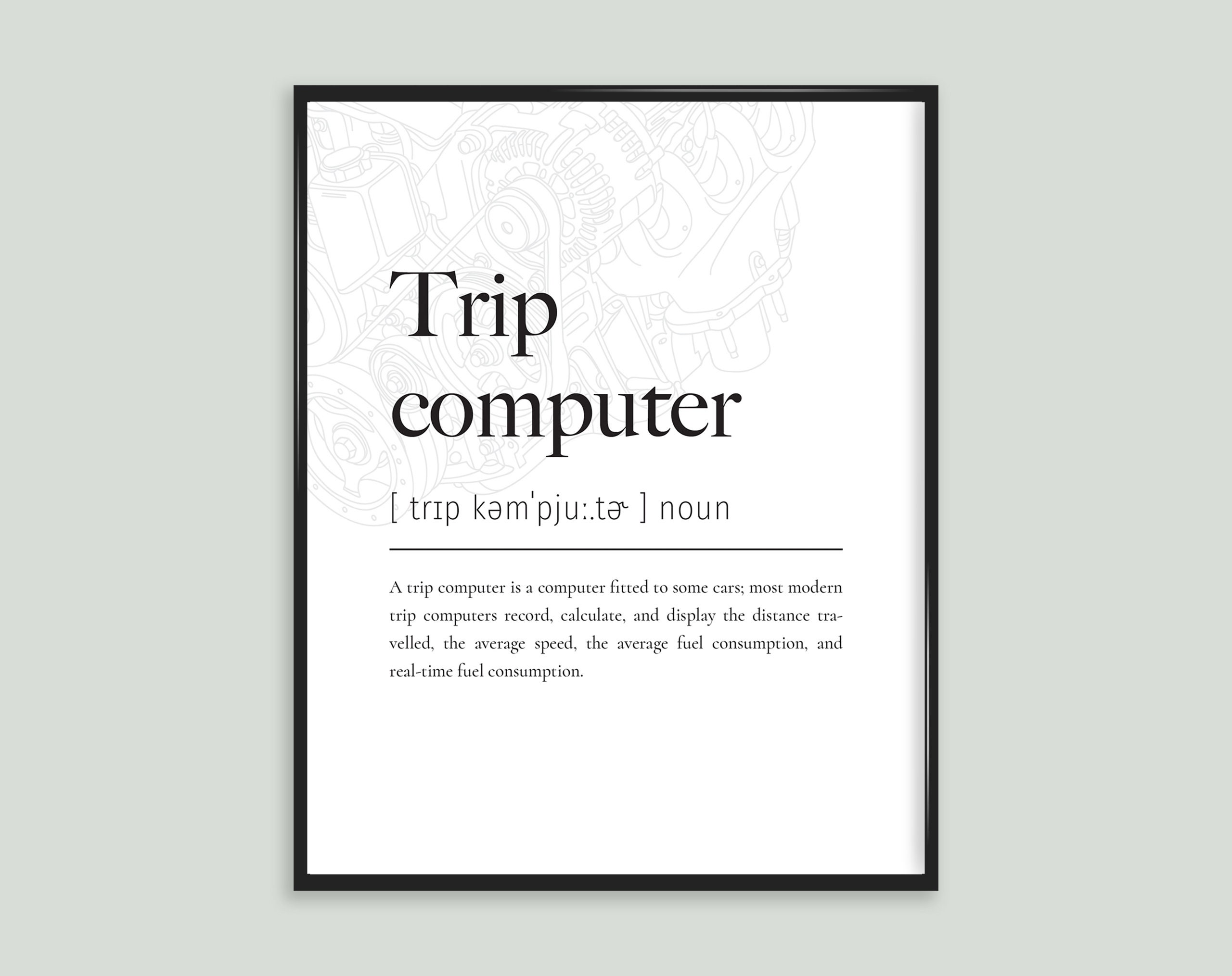 Trip Computer Car Automobile Definition Impression Poster