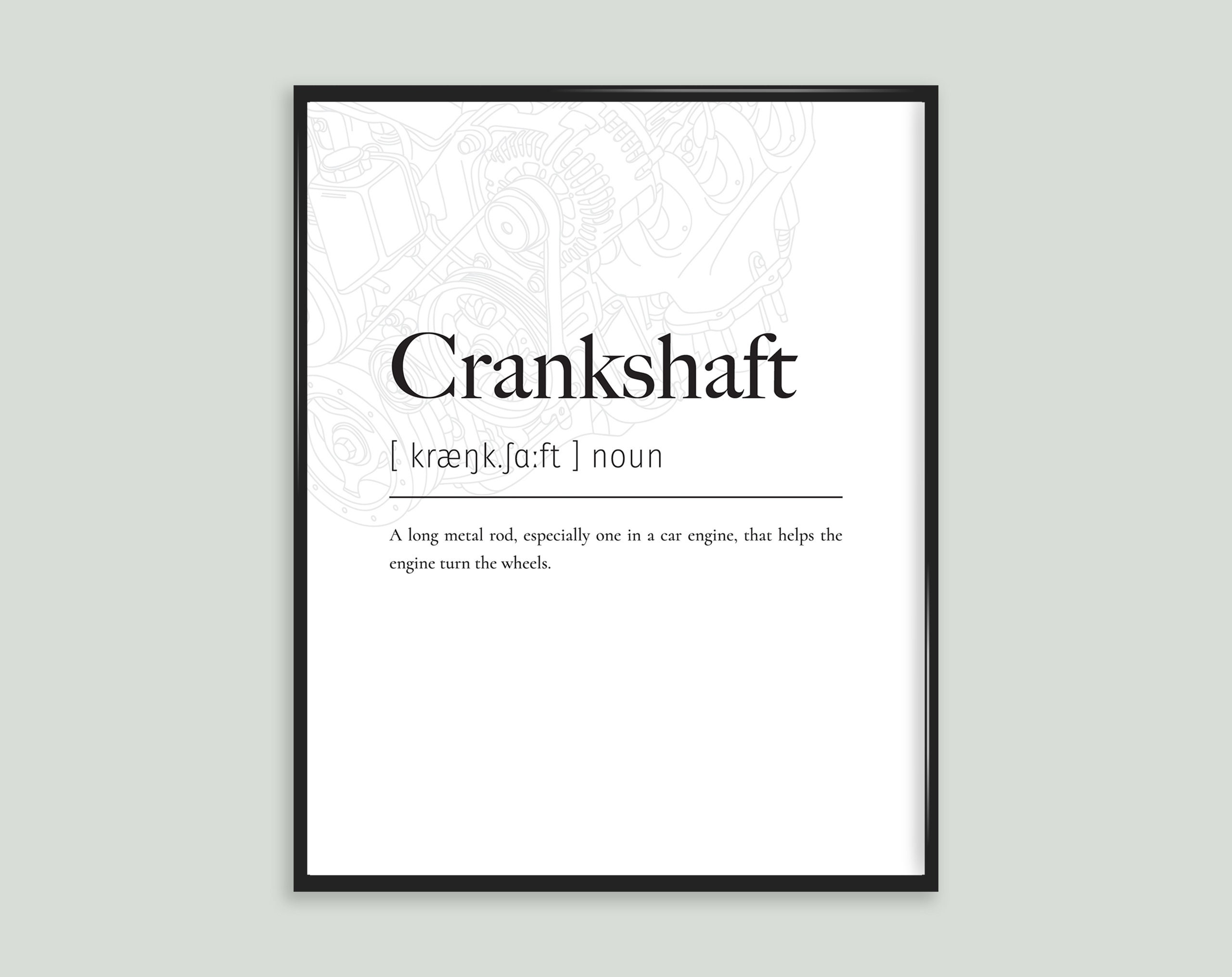Crankshaft Car Automobile Definition Impression Poster