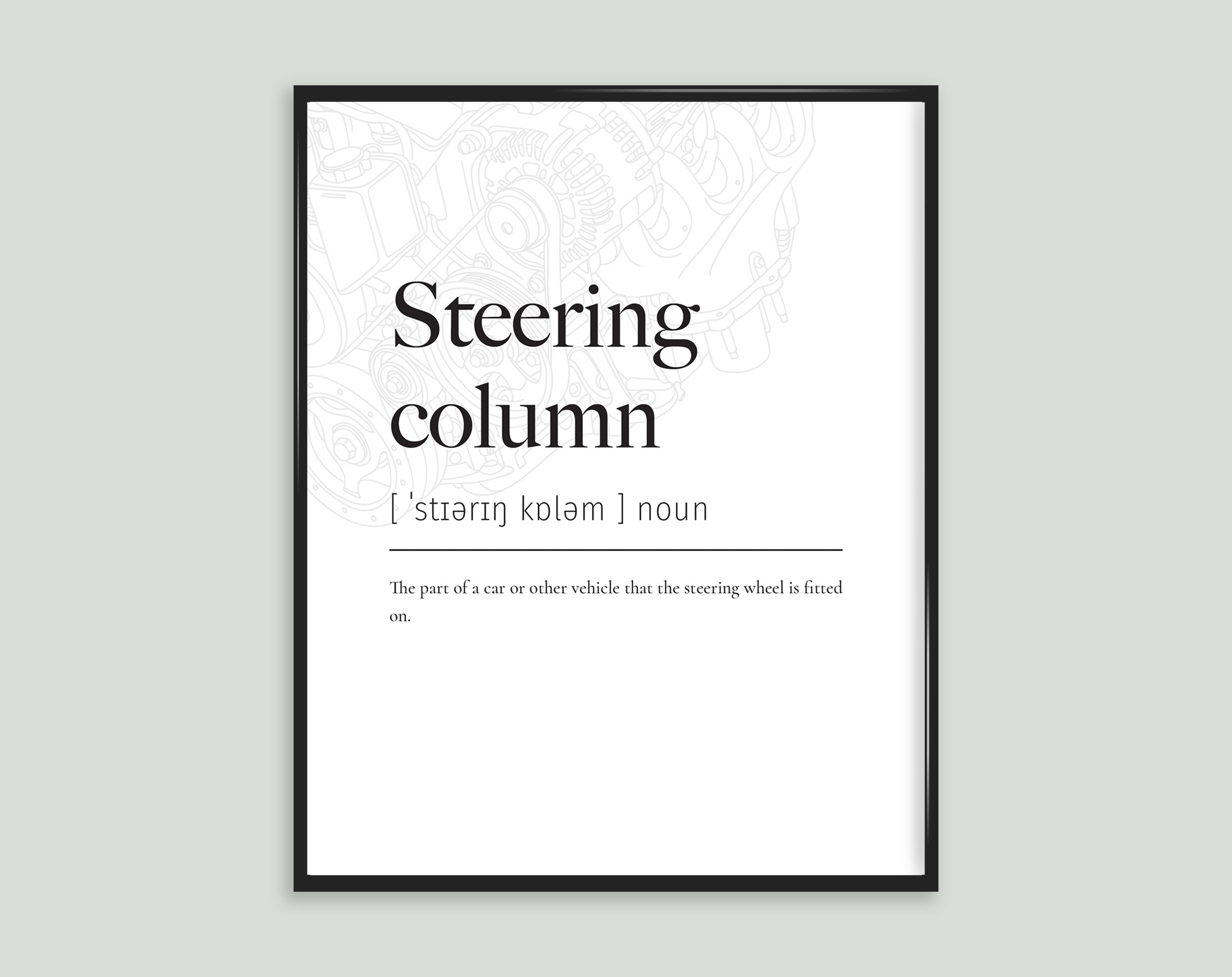steering Column Car Automobile Definition Impression Poster