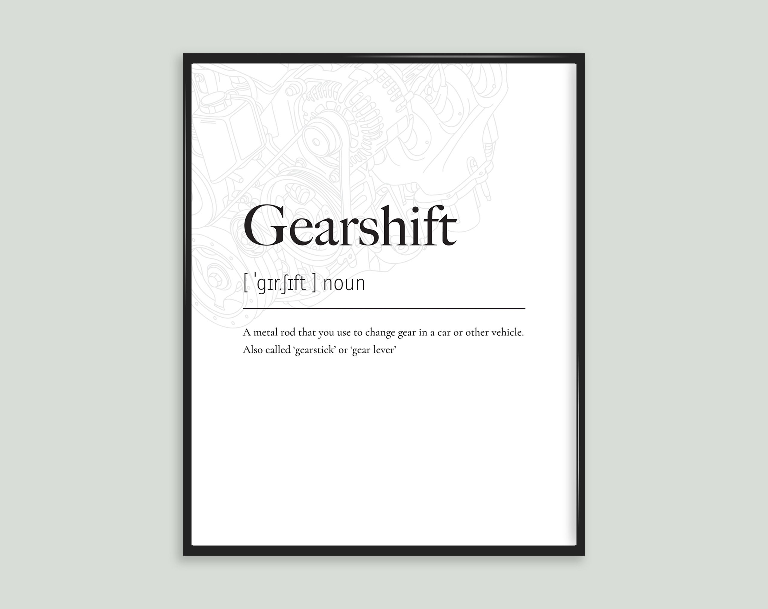 Gearshift Car Automobile Definition Impression Poster