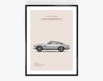 Aston Martin DB4 Coupé 1958 Classic Car Poster Print