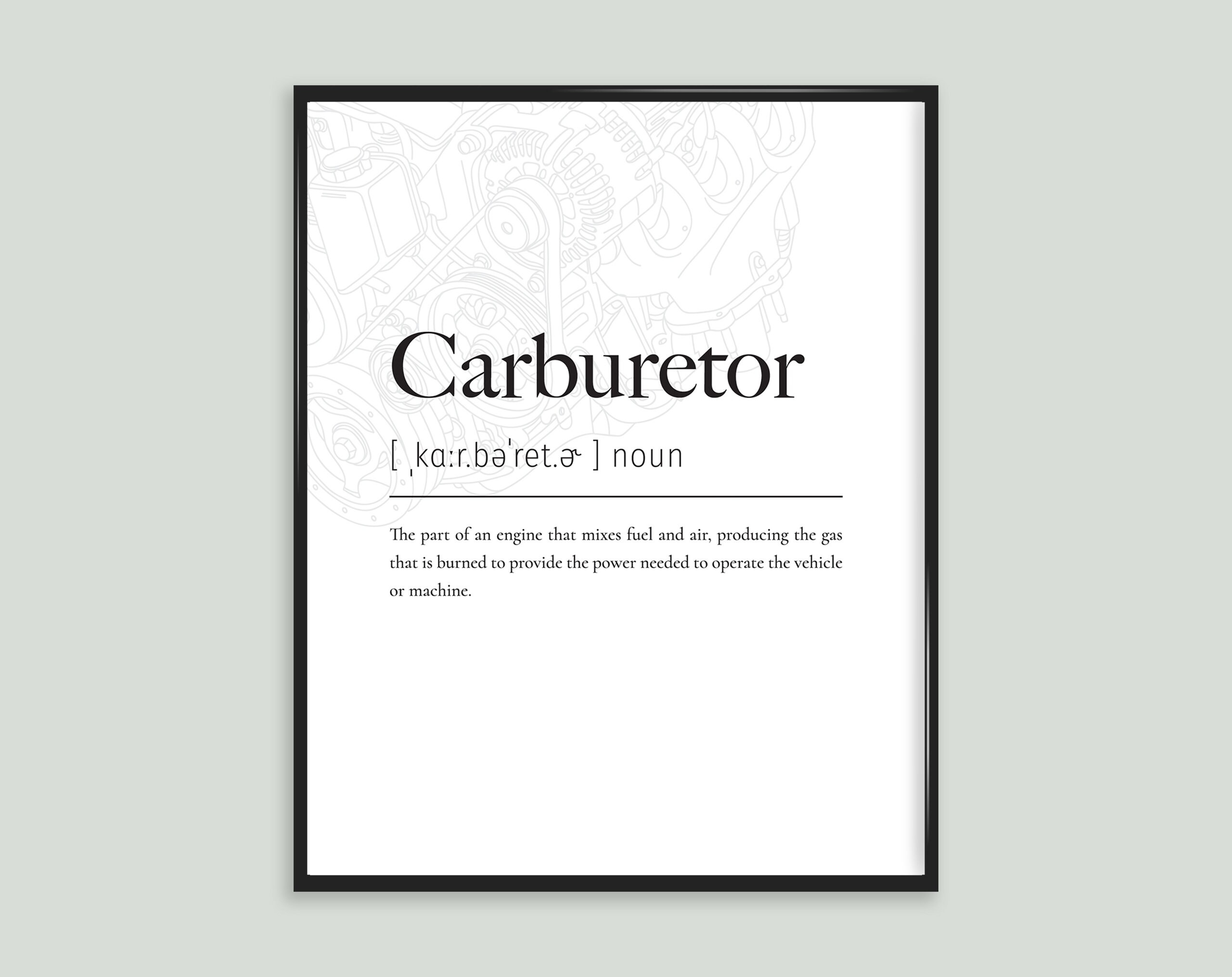 Carburetor Car Automobile Definition Impression Poster