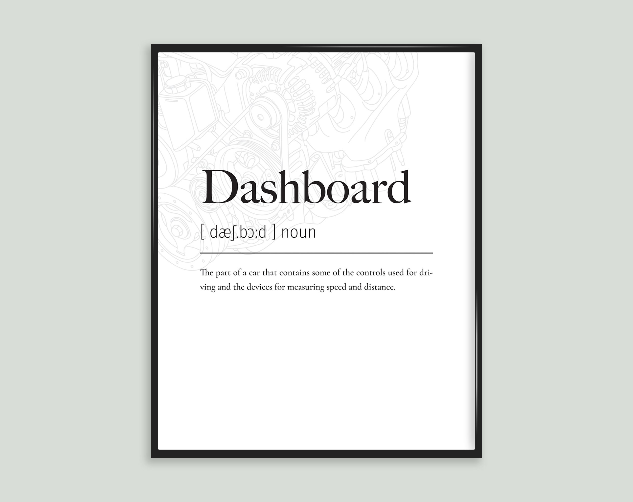 Dashboard Car Automobile Definition Impression Poster