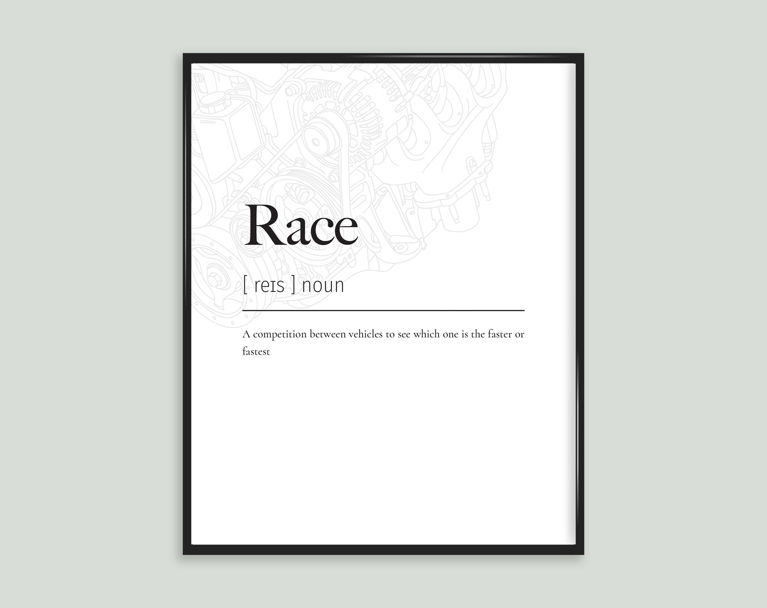 Race Car Automobile Definition Impression Poster