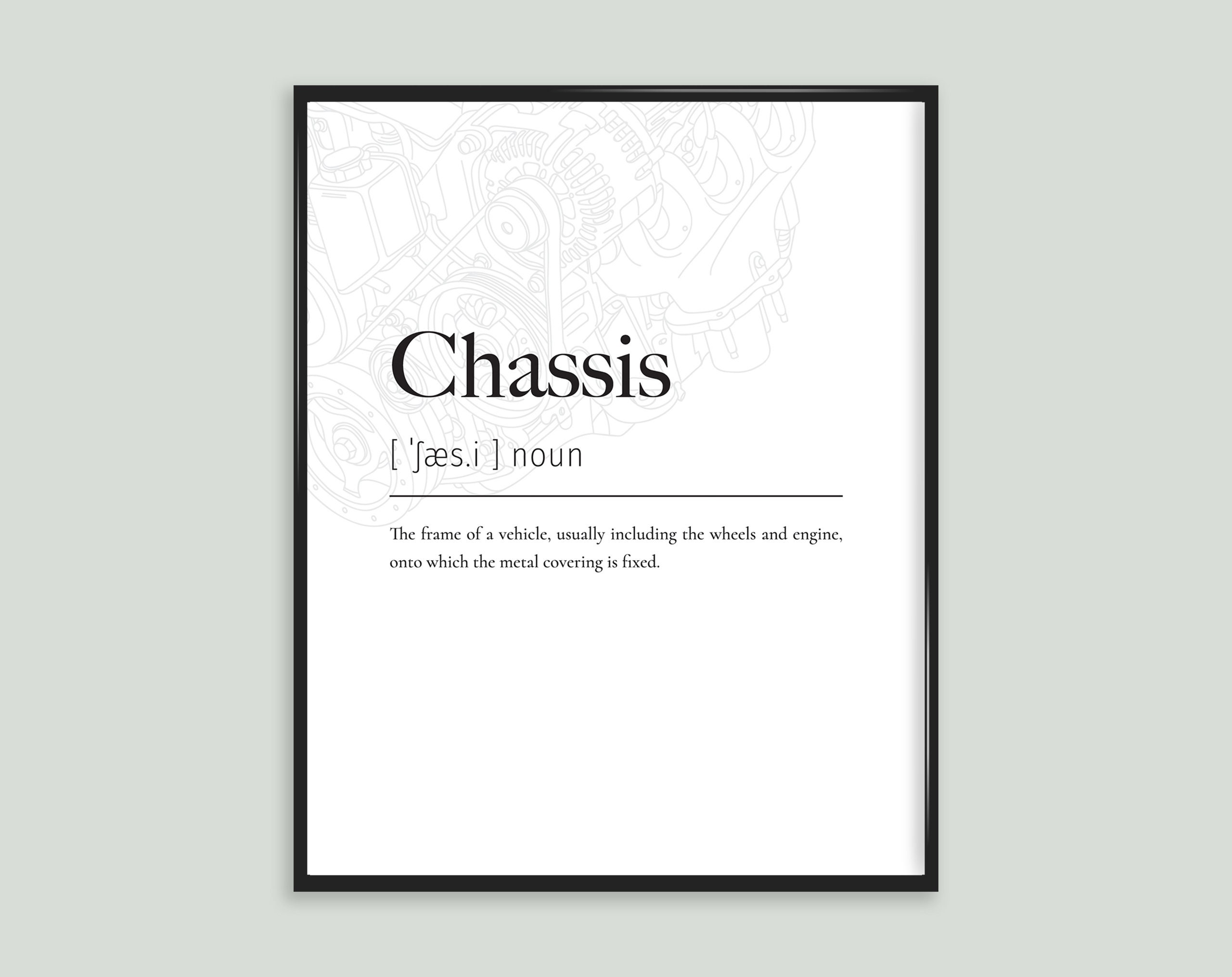 Chassis Car Automobile Definition Impression Poster
