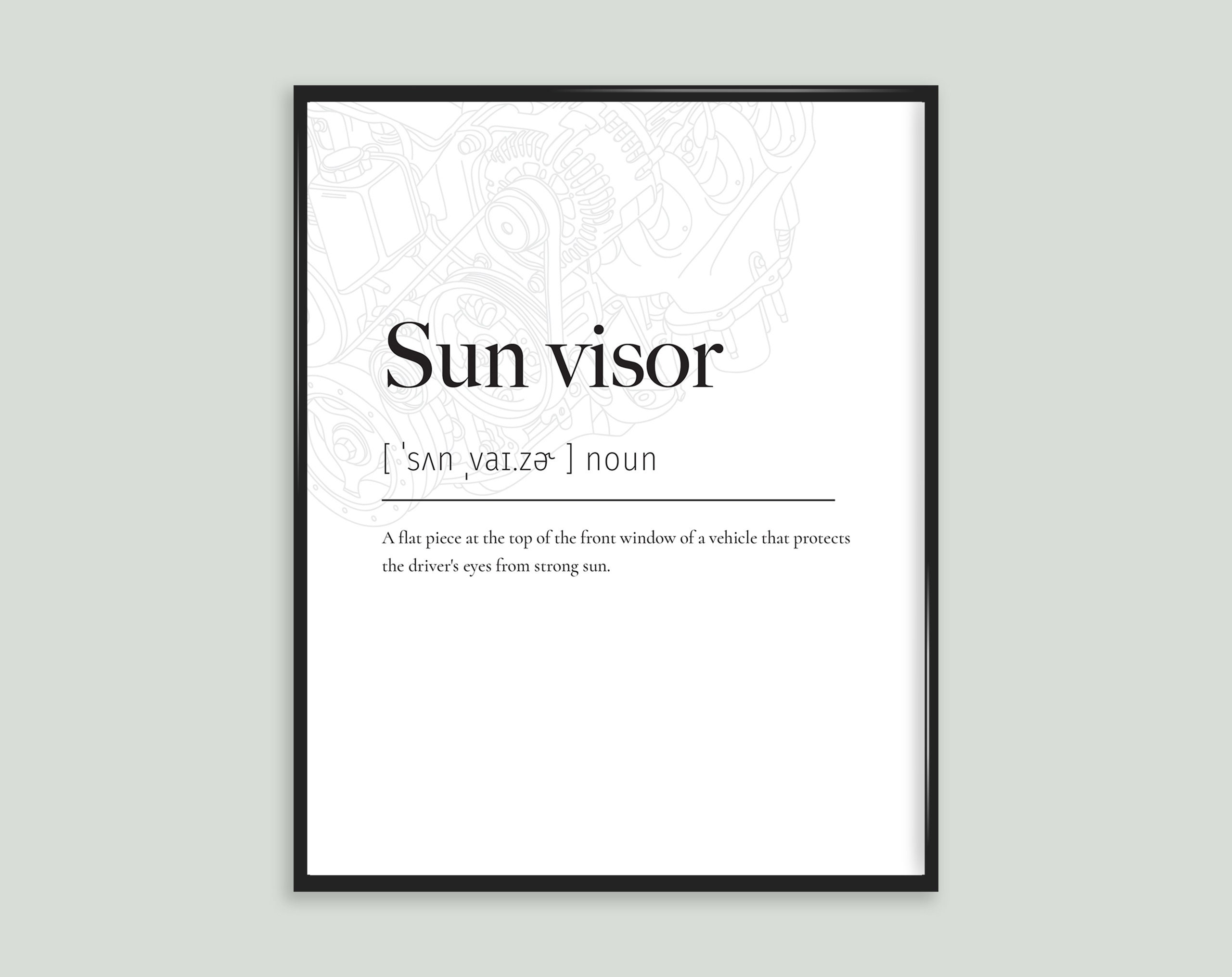 Sun Visor Car Automobile Definition Impression Poster