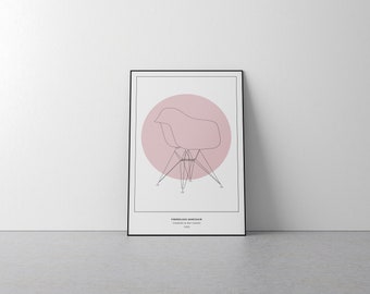 Eames Chair Line Drawing Print | DIGITAL DOWNLOAD