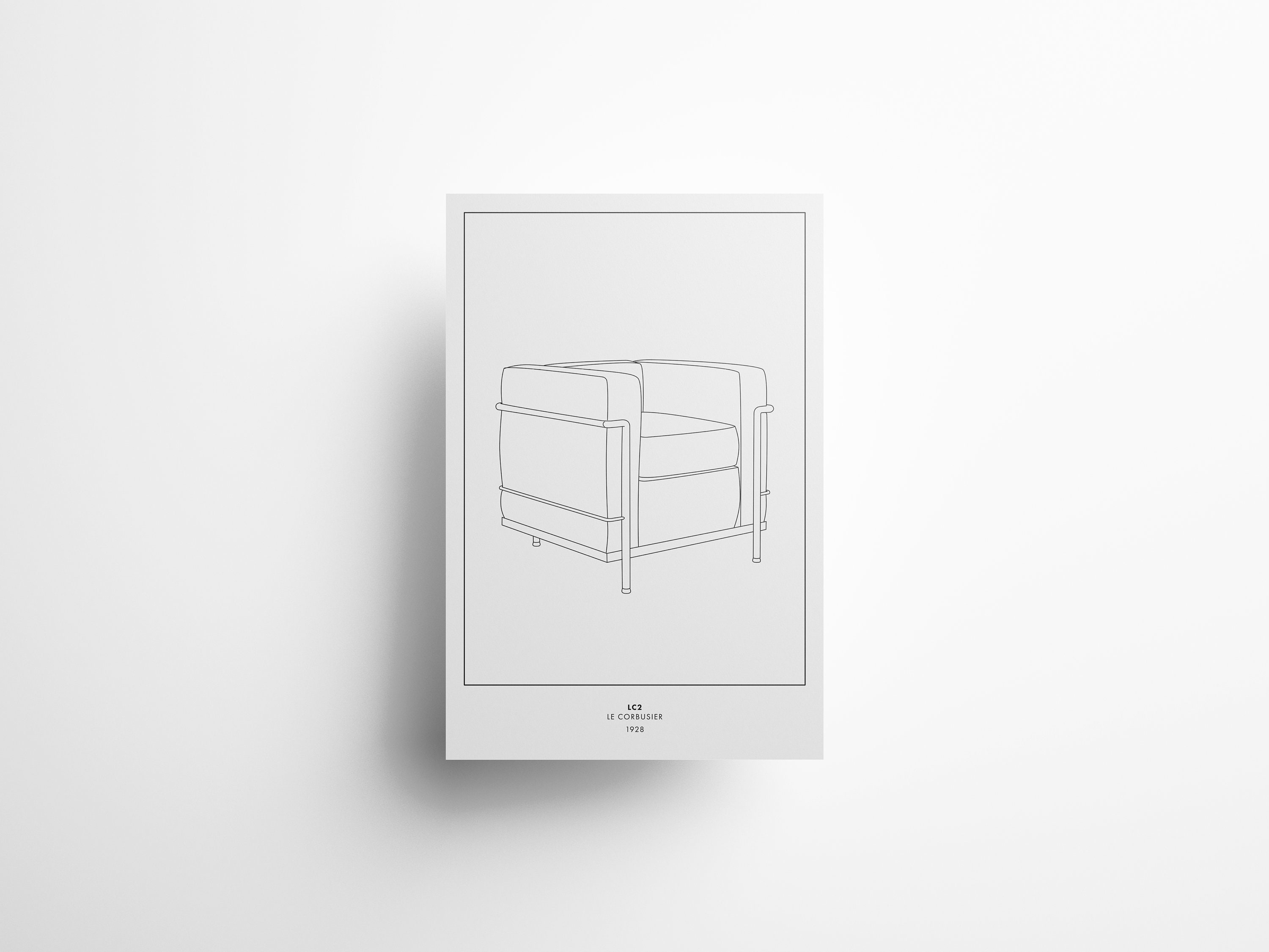 Le Corbusier Line Drawing Chair Print Digital Download Etsy