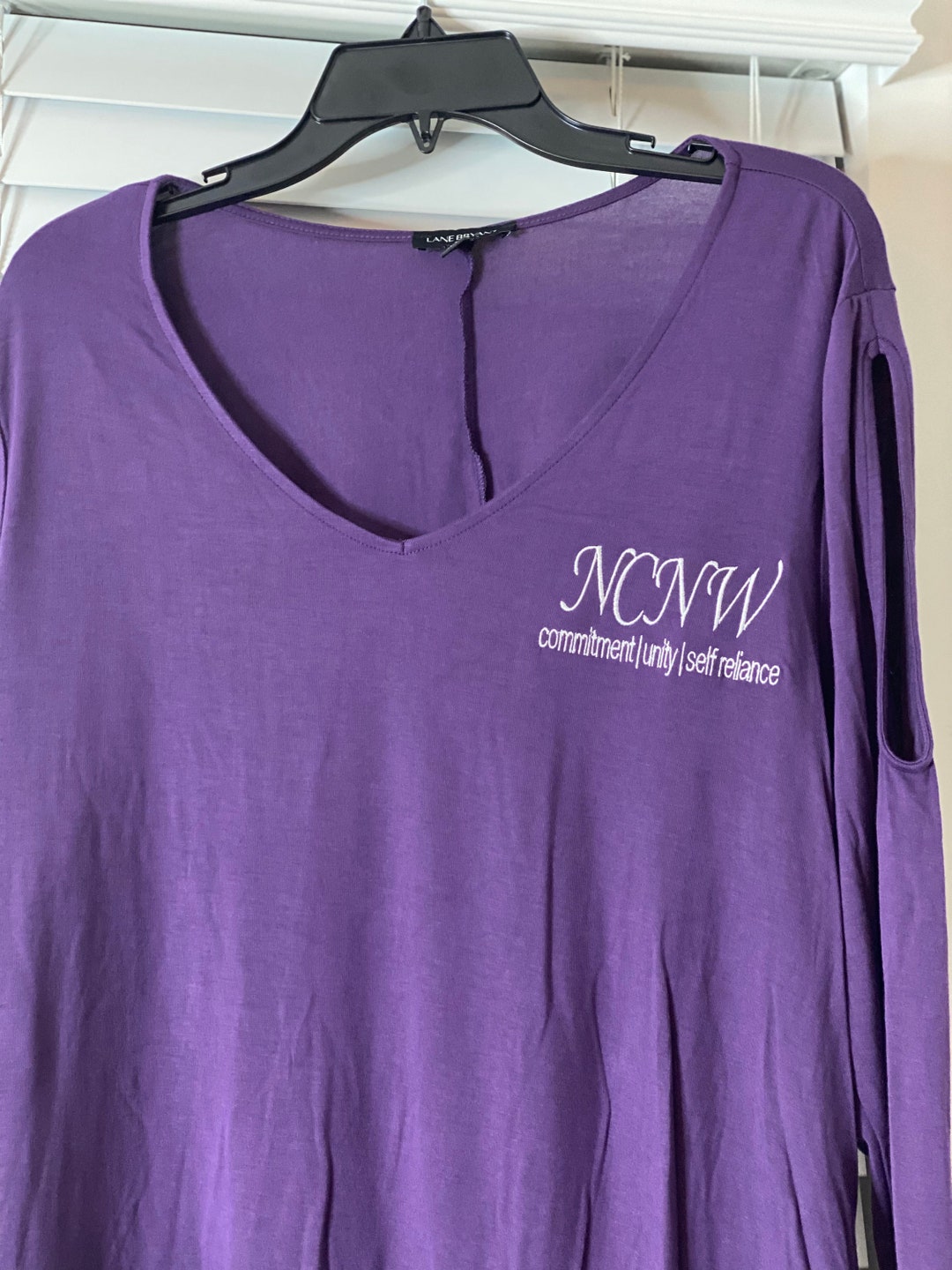 NCNW Purple Cold Shoulder Shirt - Etsy