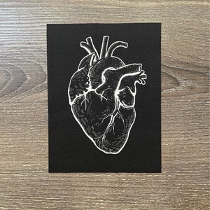 Anatomical Heart Patch / Punk Patch / Sew on Patch / Fabric Patch / Patches for Jackets punk