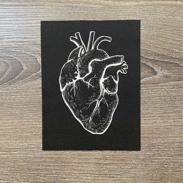 Anatomical Heart Patch / Punk Patch / Sew on Patch / Fabric Patch / Patches for Jackets punk