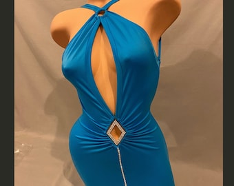 Sexy Diamond Party Dress - Mini dress, exotic dancer outfits, partydress, cocktail dress, deep V dress