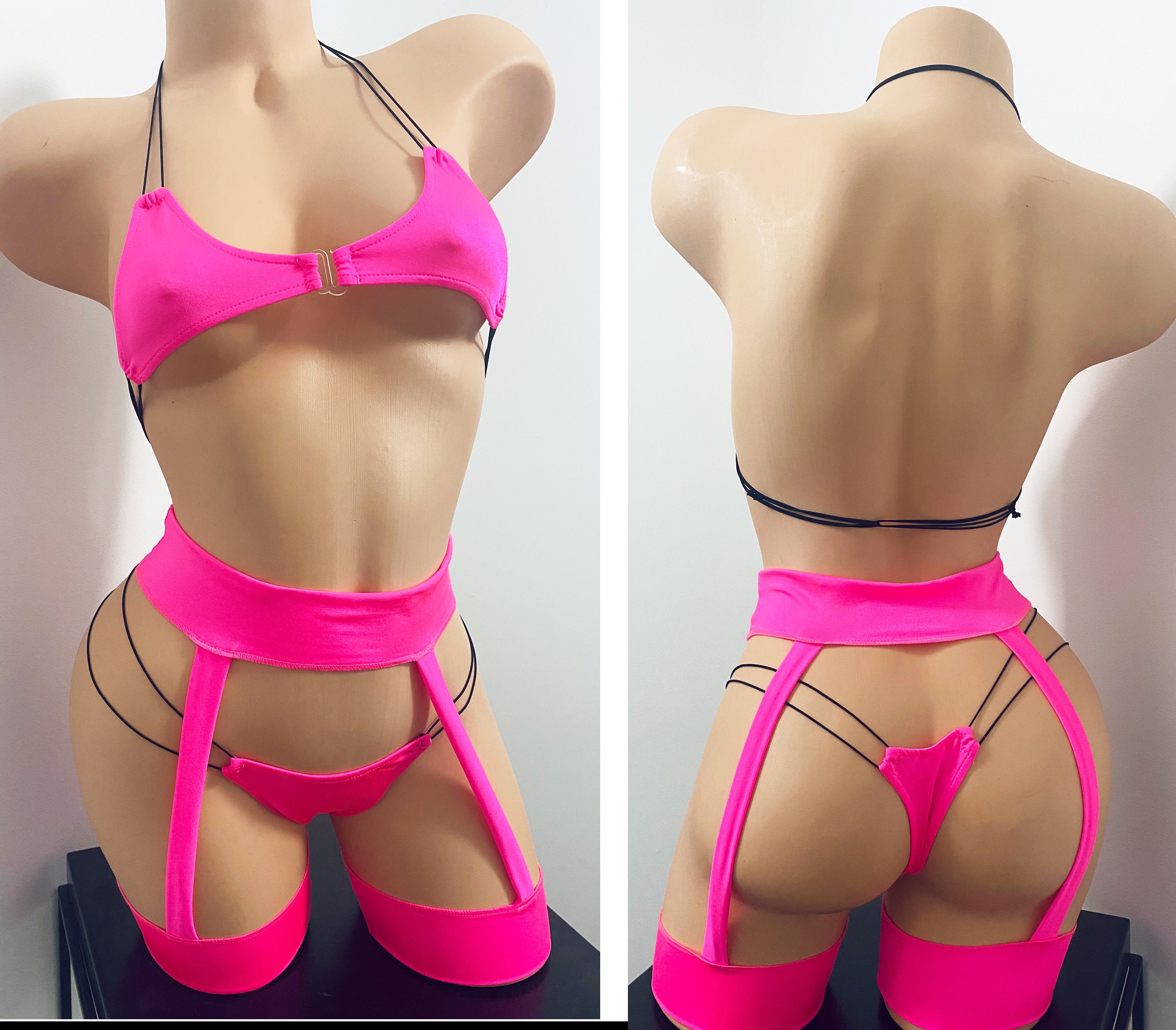 Skimpy Sexy Garter Set Exotic Dance Wear 3 Pc Set Stripper - Etsy Ireland