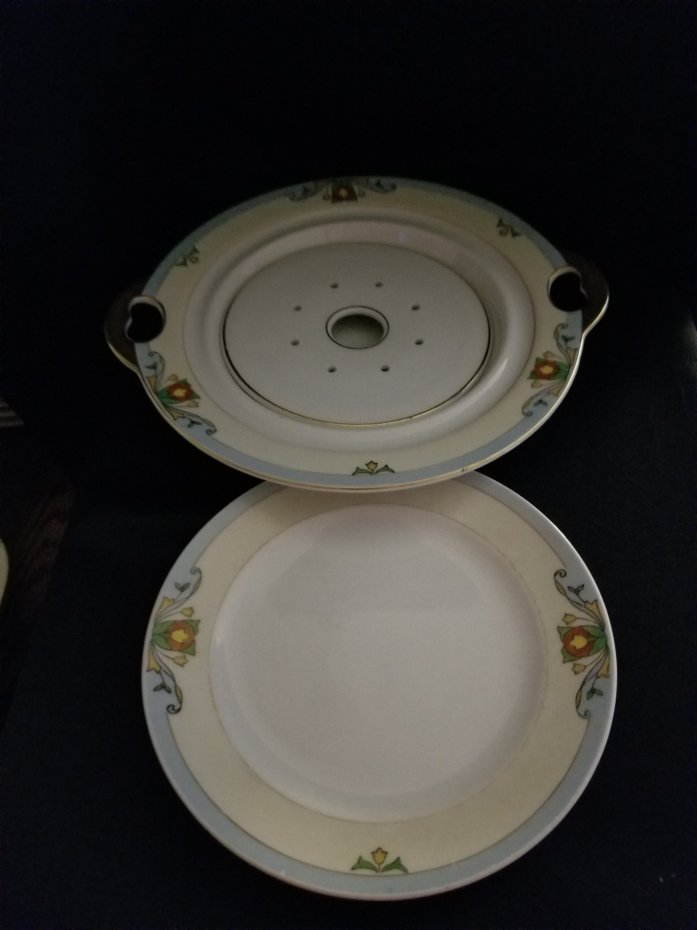 Vintage Meito Butter Dish Bottom Strainer and Plate Etsy