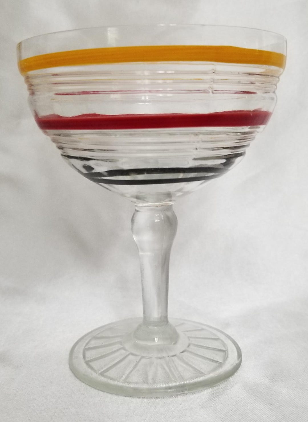 Vintage Anchor Hocking Banded Ring Champagne Glass Tall Sherbet - Etsy