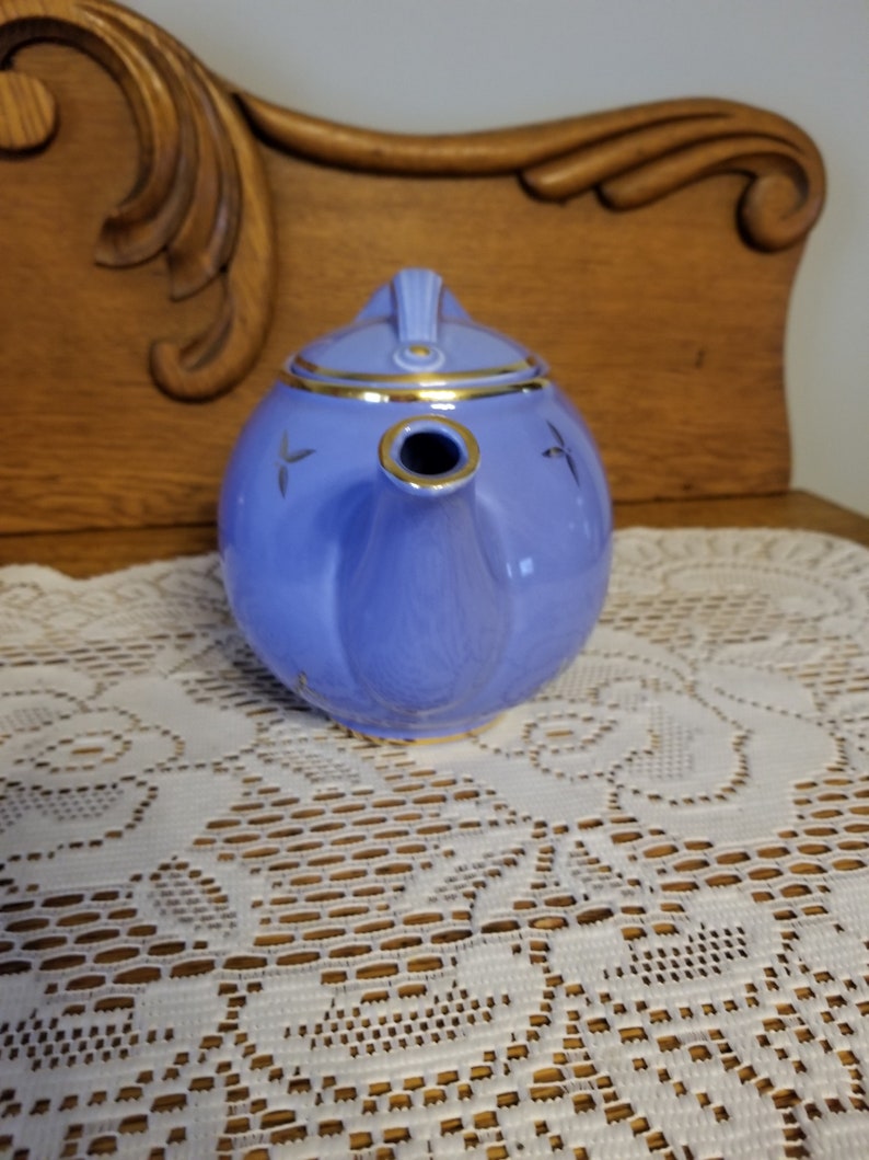 Vintage Hall 6 Cup Blue Teapot