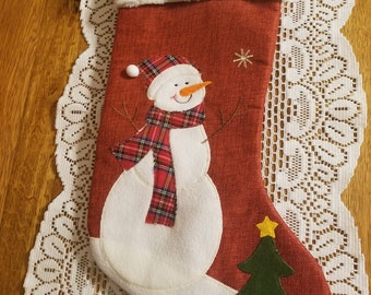 Appliqued Snowman Stocking