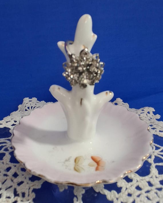 Vintage Porcelain Ring Holder Tree