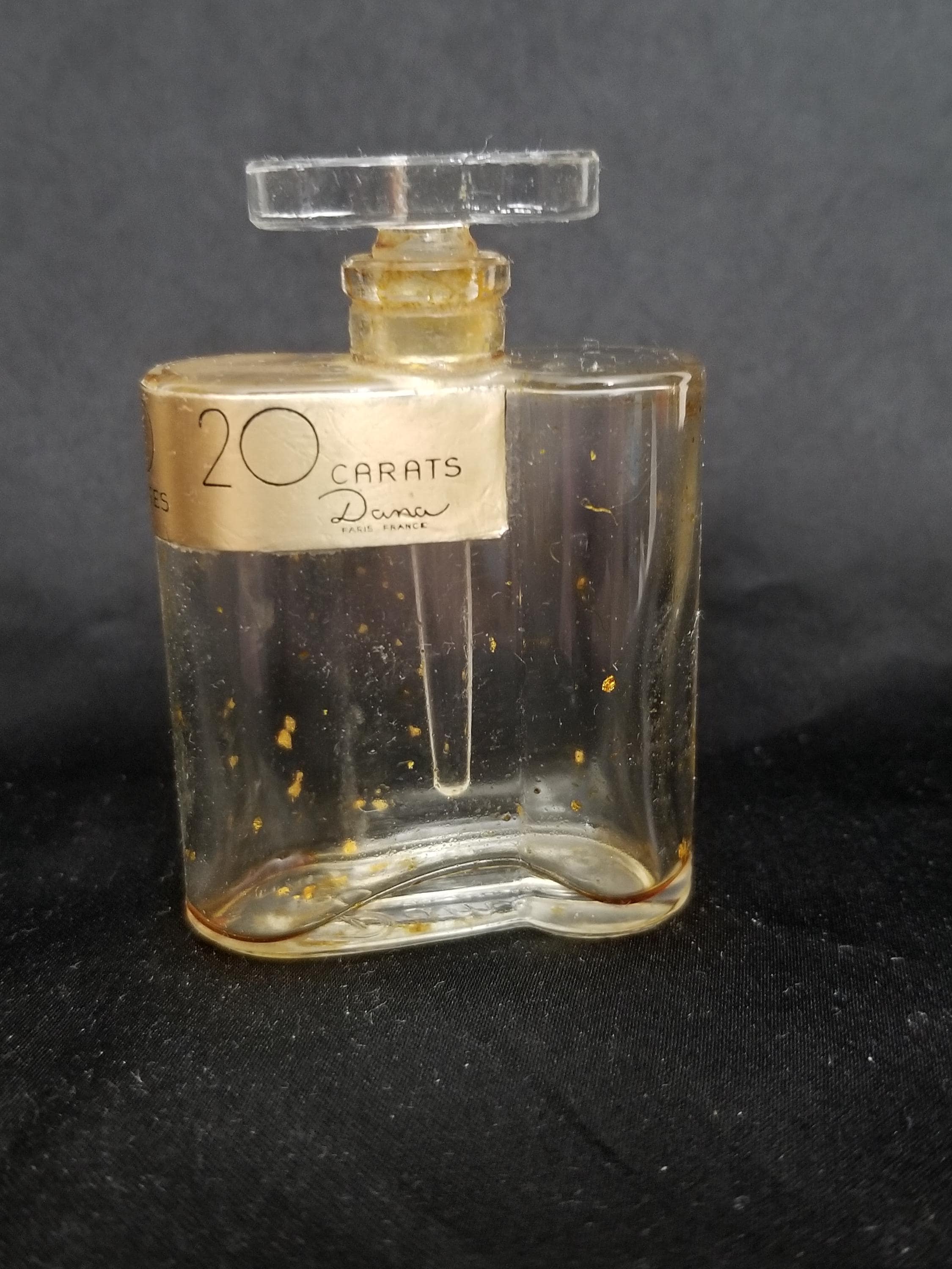 Vintage Mini 20 Carats by Dana Glass Perfume Bottle With Dauber